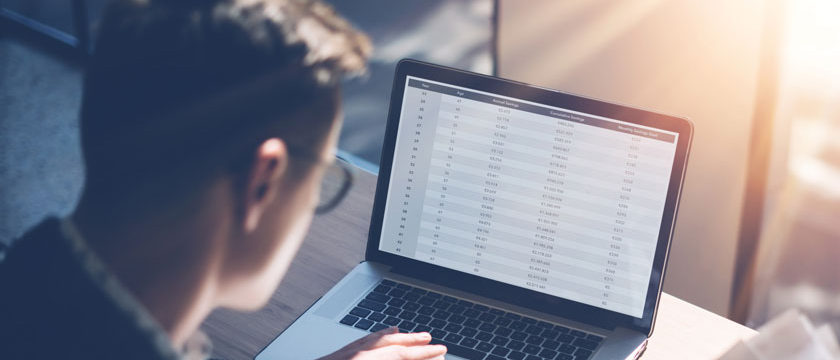 man working on laptop